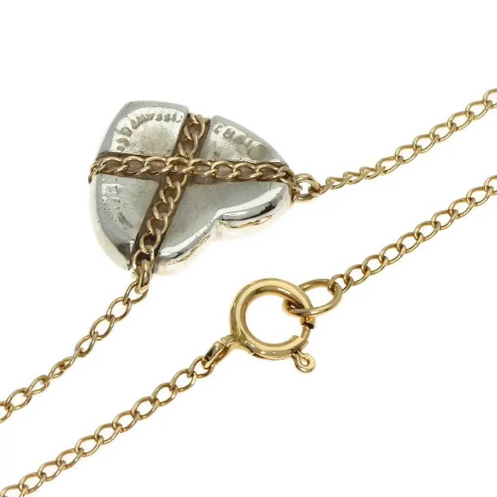 Tiffany Co Cross Chain Heart Necklace Yellow Gold